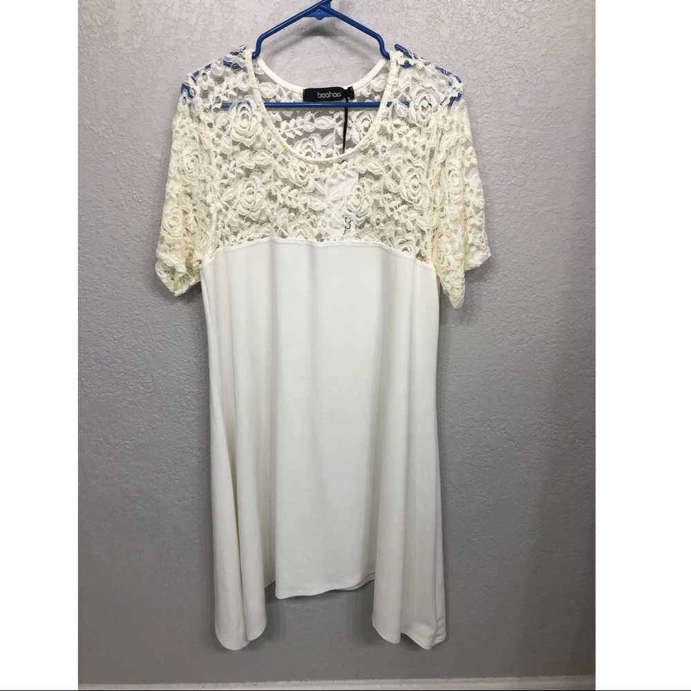 Boohoo Ivory Swing Dress